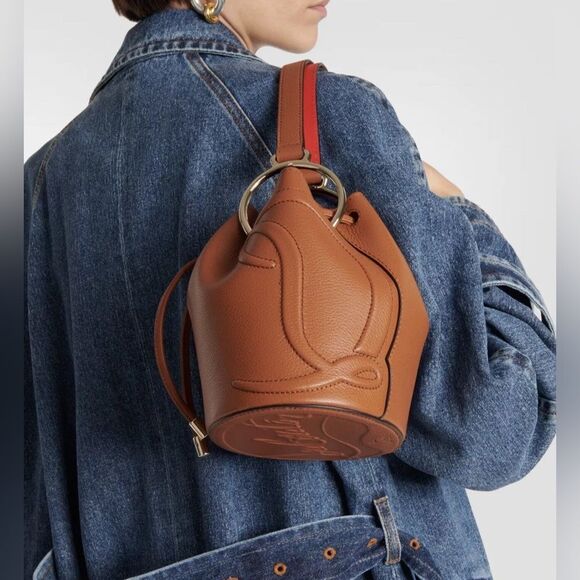 Christian Louboutin By My Side embellished textured-leather bucket bag - Picture 2 of 16